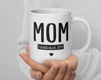Mom Est. 2024 Coffee Mug | New Mom Gift | Mother's Day Gift | Cute Baby Shower Gift | Pregnancy Announcement | New Parent Mug