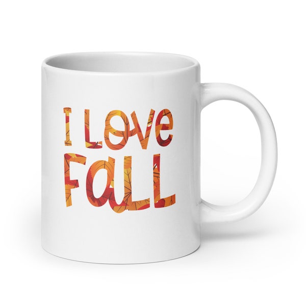 I Love Fall Cute Pumpkin Spice Coffee Mug | Crisp Morning Air | Cute Fall Mug | Gift For Friend | Pumpkin Spice Latte | Pumpkin Everything