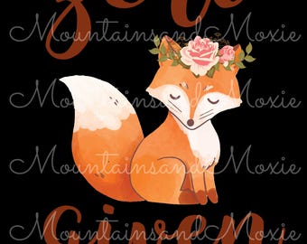 Zero Fox Given PNG | Sassy Illustration | Funny Fox | No Fox Given | Cute Floral Fox | Zero F*cks Given | Digital Instant Download Only