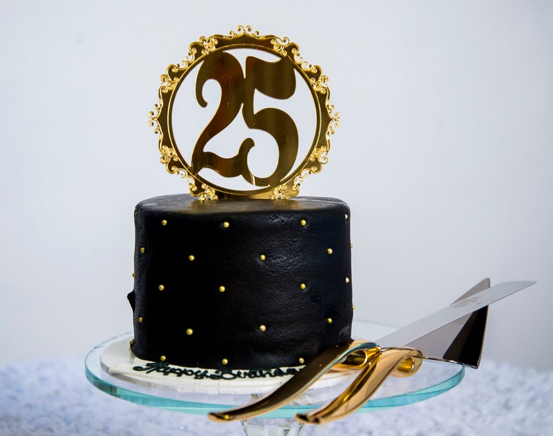 Customizable 25th Birthday Cake Topper image 1