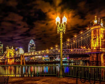 Cincinnati Skyline, Nightime Color