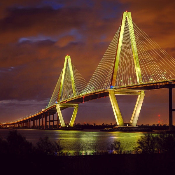 Charleston, South Carolina - Arthur Ravenel Jr Cooper River Suspension Bridge - Photography, fine art print