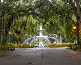Forsyth Fountain in Savannah, Ga fine art print