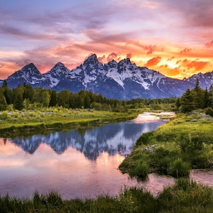 Schwabacher Landing, Grand Tetons National Park, Wyoming, mountains