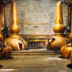 Woodford Reserve, 6 Copper Pot Stills, bourbon, Kentucky art, man cave, KETTLE ROOM