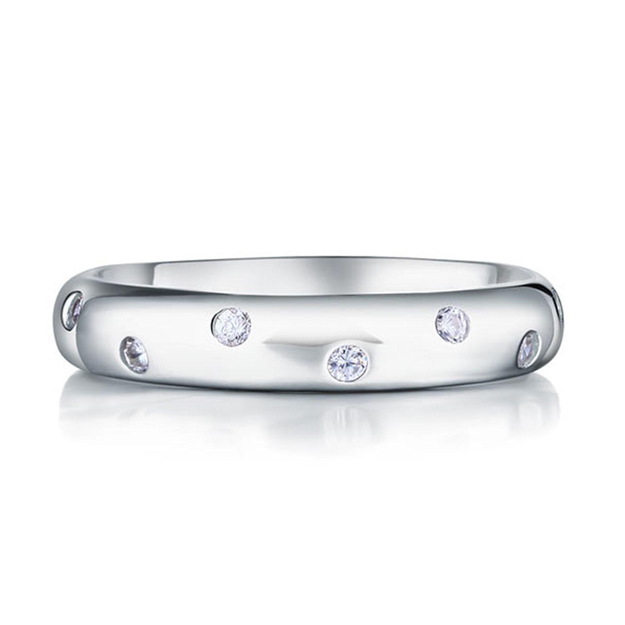 4mm Flush Set Round Cut Diamond Eternity Wedding Band Ring 14k Etsy