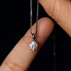 1 Carat Moissanite Diamond Pendant Necklace - 925 Sterling Pendant Necklace - Single Solitaire Diamond Necklace - Come with Certificate.