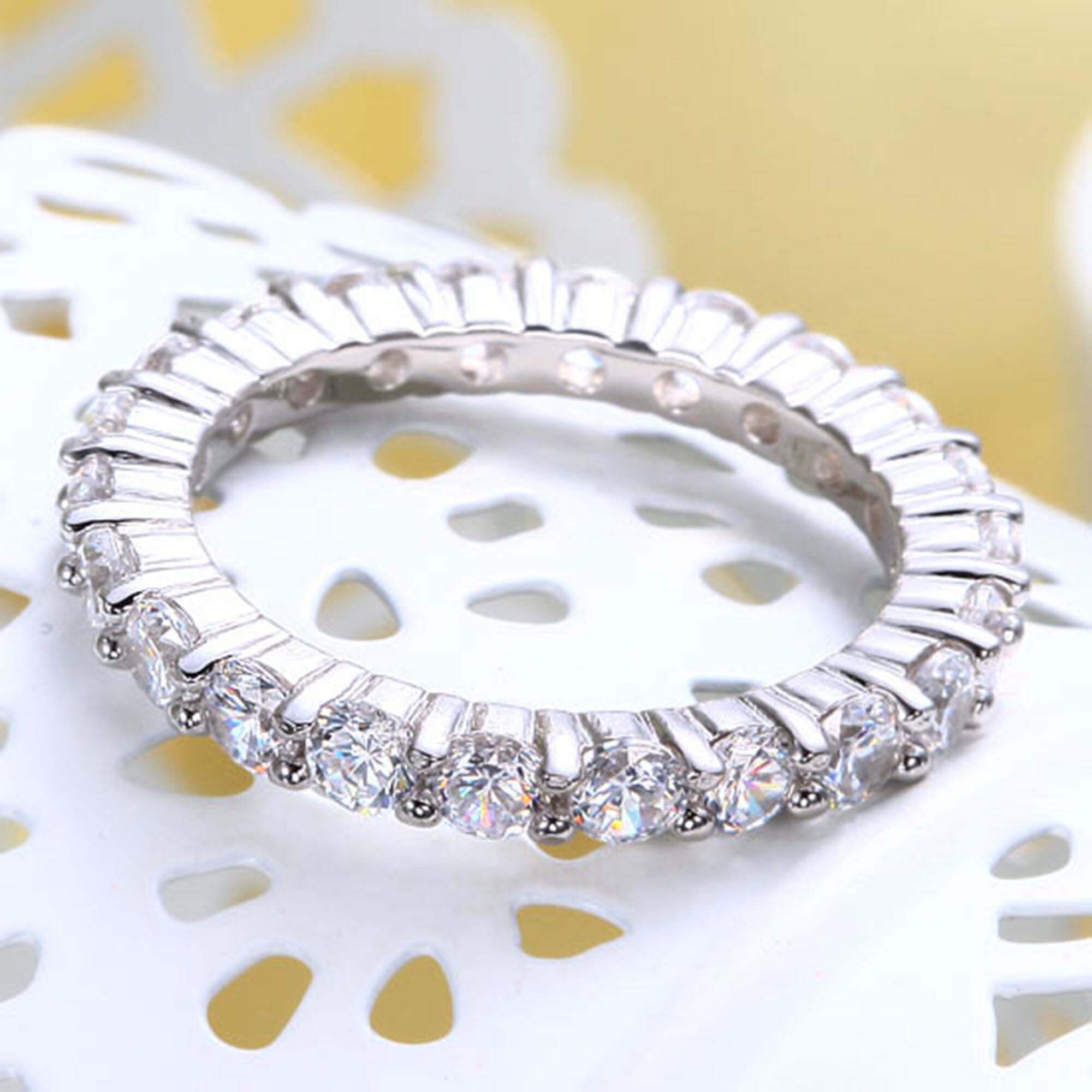 3mm Round Full Eternity Ring Lab Diamond Band Wedding Band | Etsy