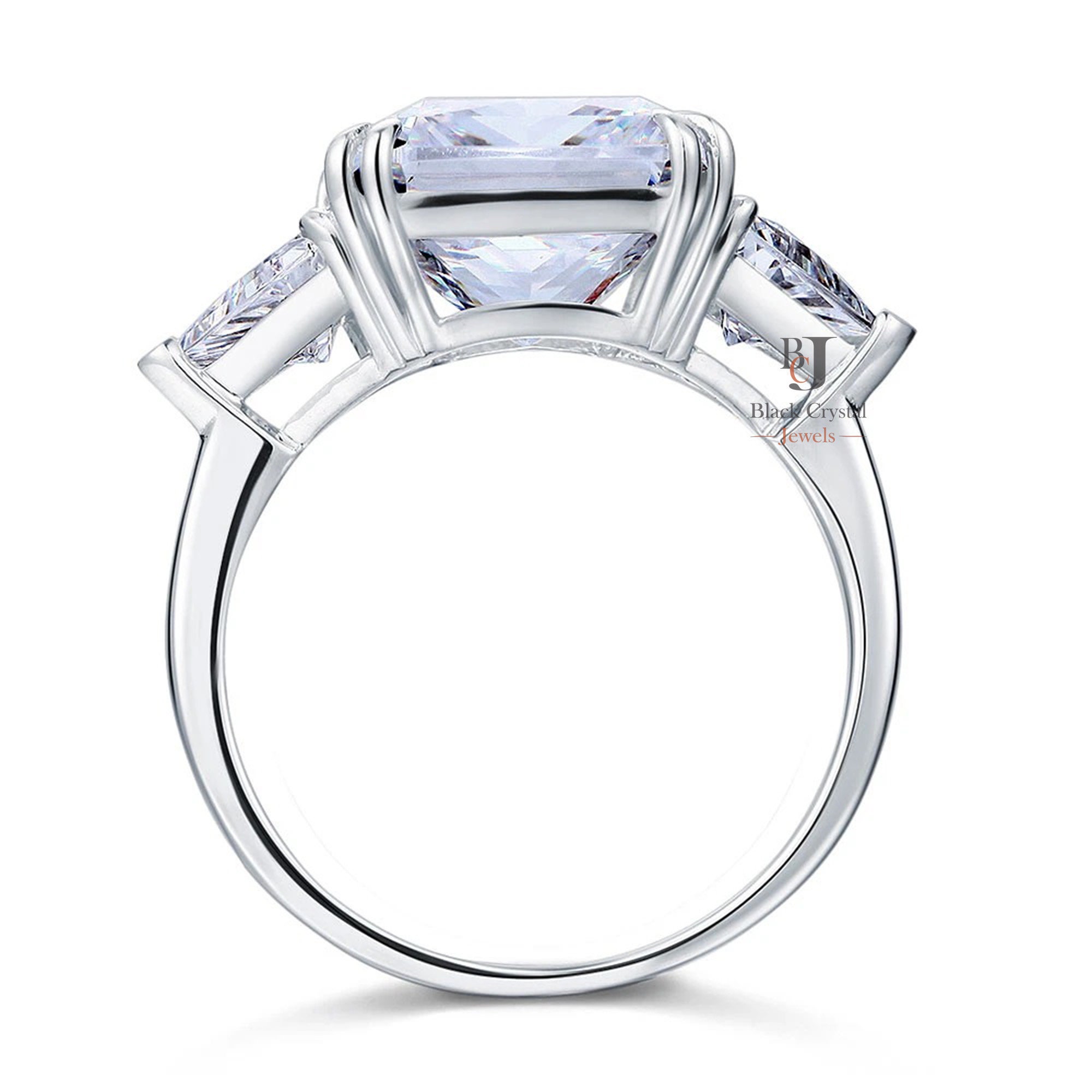 ThreeStone Luxury Ring Anniversary 8 Carat Created Diamond Etsy