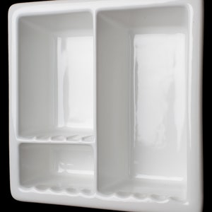 Classic series 3 compartment bathroom ceramic shower shelf sanitary