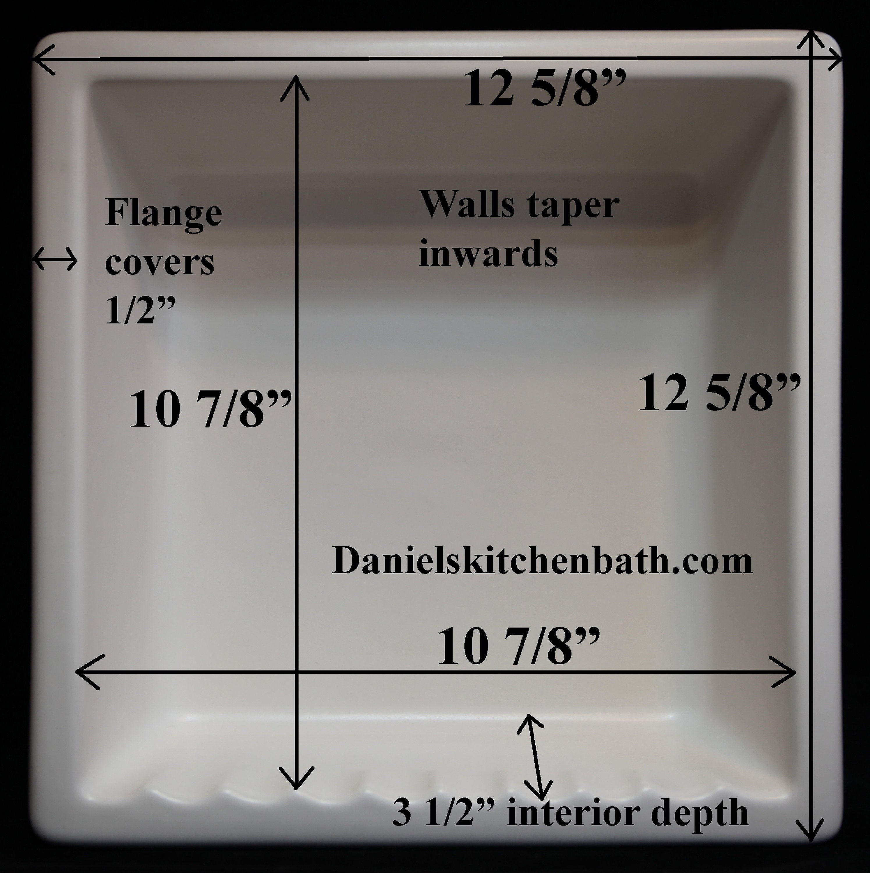 1 Compartment Sanitary Tile Recessed Ceramic Shower Niche Shelf Gloss