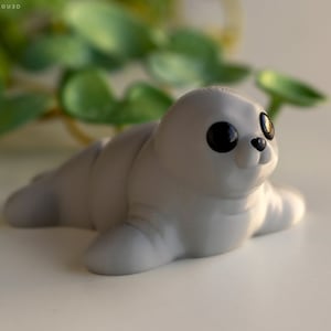 Baby Seal Keychain 3D Printed