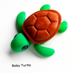 Baby Turtle Keychain 3D Printed