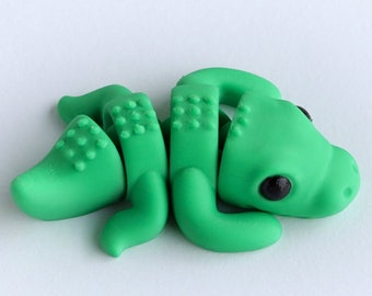 Tiny Crocodile Keychain 3D Printed