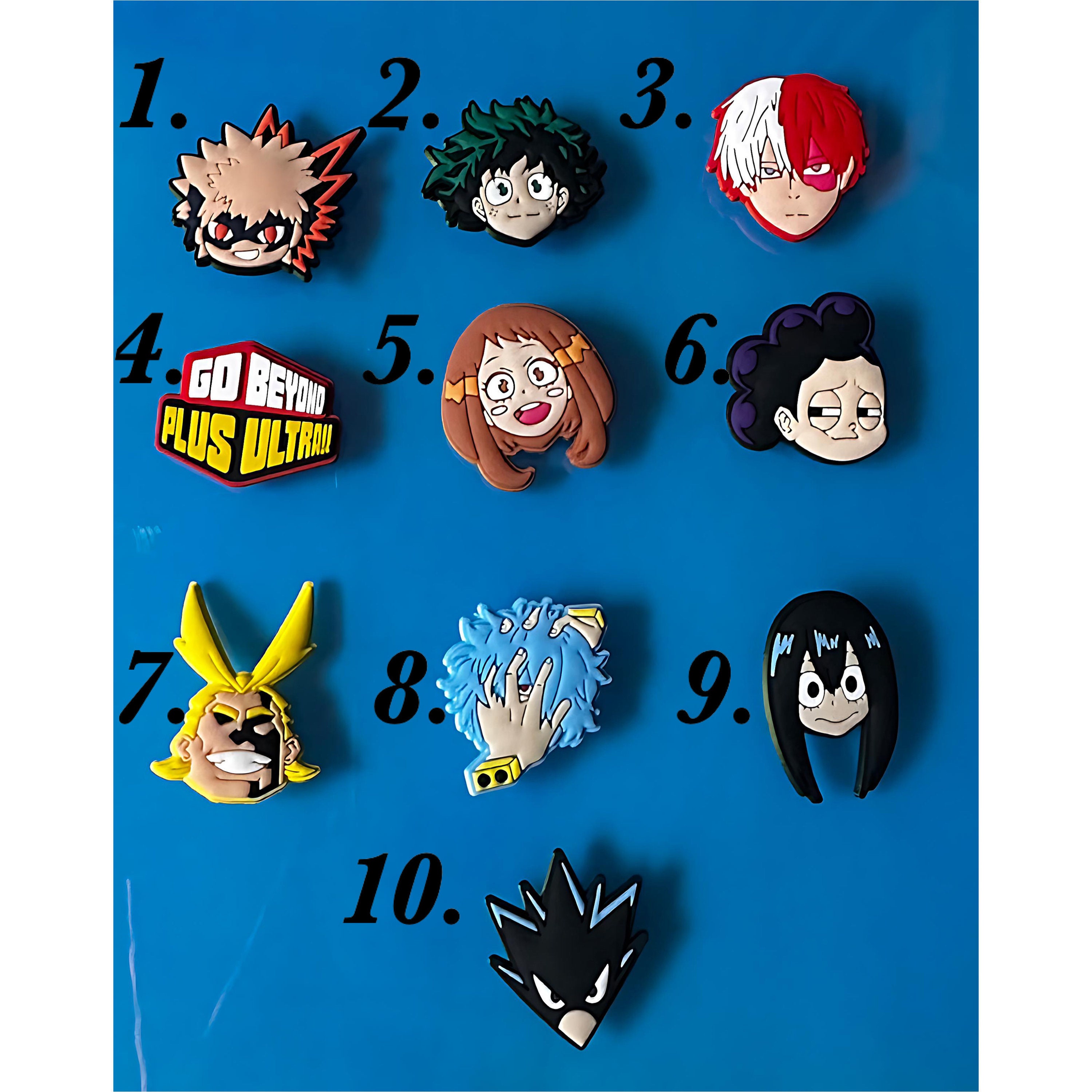 Wholesales 10 Pieces/lot PVC Anime My Hero Academia Shoe Charms