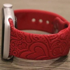 Heart Swirls Laser Engraved SmartWatch Bands