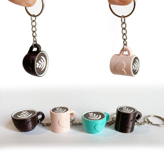 Coffee Mug Keychain 3D Printed - Etsy