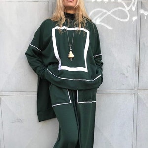 レディース アシンメトリー セット、ニット コスチューム、ロング カーディガン、ワイド レッグ パンツ、秋セット、普段着コスチューム、デザイナー セット、ConceptBG