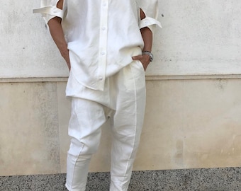 Oversized Linen Cotton Blouse: Minimalist Boho Top