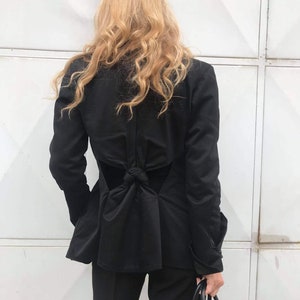 Asymmetric Wool Blazer: Fitted Waist Designer Jacket