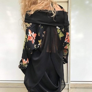 Floral Viscose Summer Set for Women | Off Shoulder Two Piece Outfit | Wide Leg Pants & Drape Back Top | Lightweight Boho Loungewear