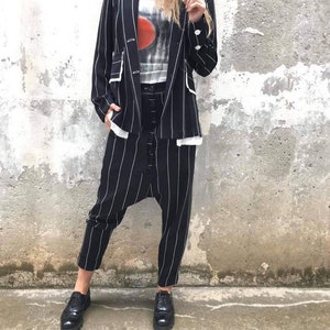 Striped Fashion Vest Loose Harem Pants Set