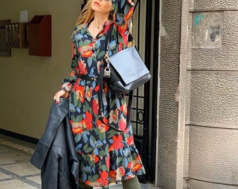 Floral Dress, Fashion Dress, Long Dress, Loose Dress, Casual  Dress, Extravagant Dress, Designer Dress, ConceptBG