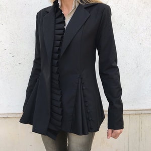 Blazer asymétrique pour femme, Blazer tendance, Blazer manches longues, Veste de bureau, Blazer de cocktail, Veste de soirée, ConceptBG, image 5