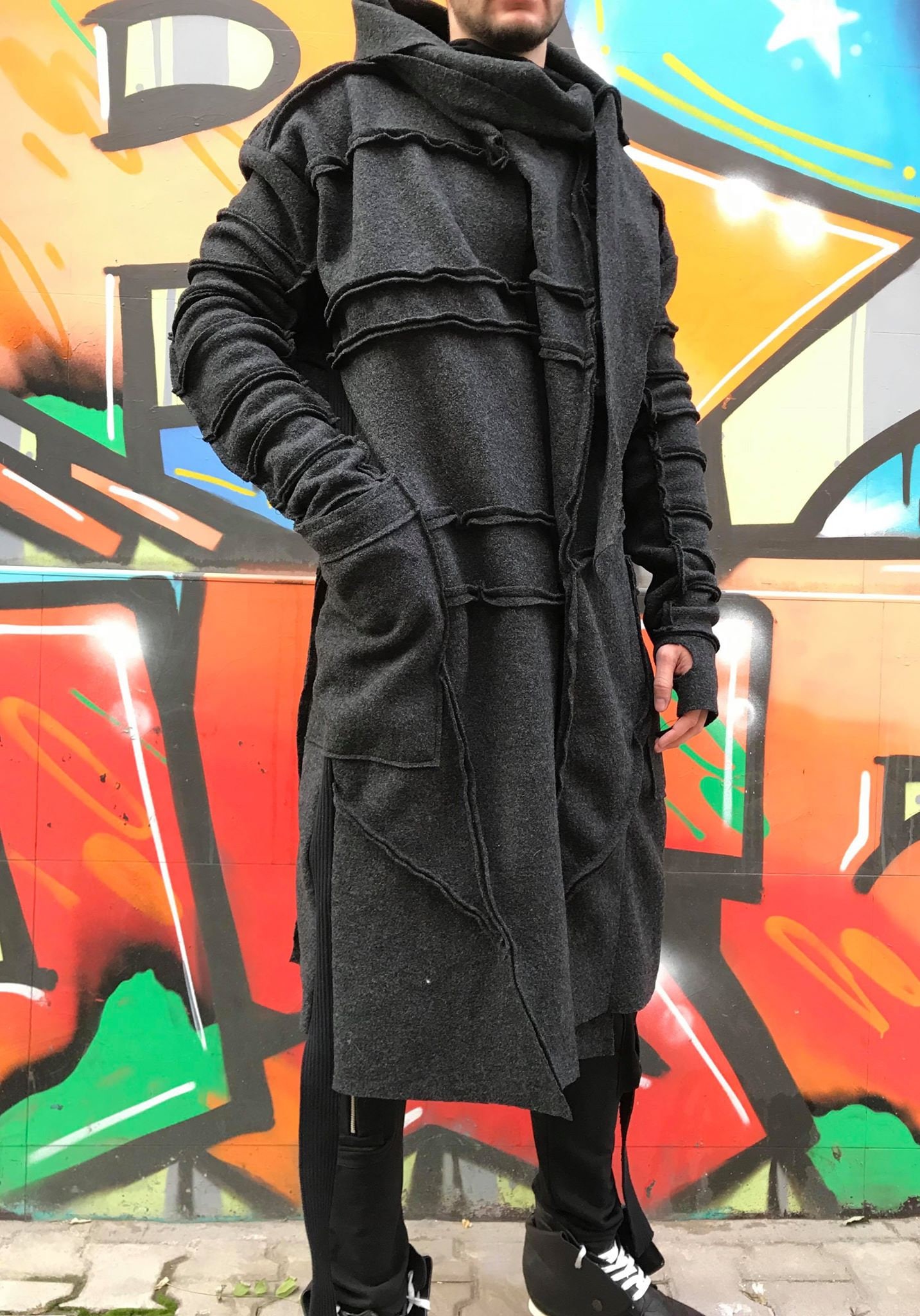 Men's Hooded Wool Coat | Handmade Italian Mohair & Cashmere Winter