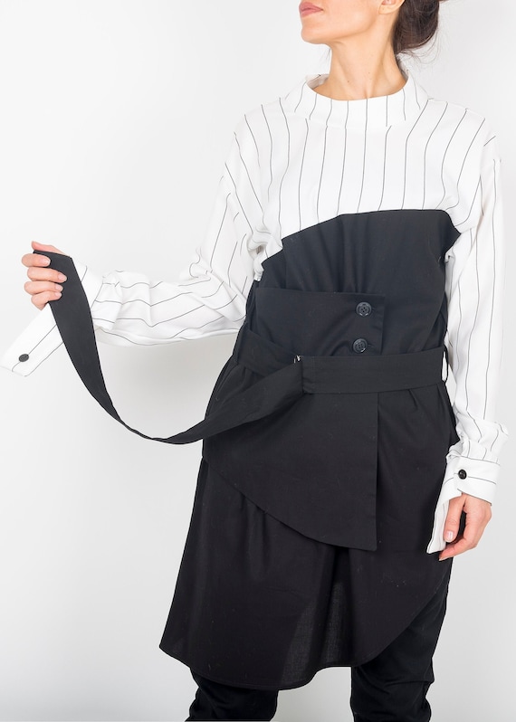 asymmetric deconstructed shirt dress Lemaire Black Silk Casual Dress