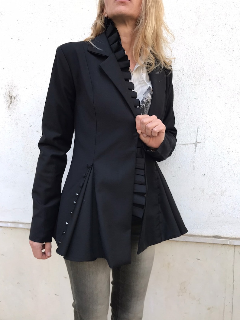 Asymmetrischer Damen Blazer, Mode Blazer, Langarm Blazer, Bürojacke, Cocktail Blazer, Partyjacke, ConceptBG, Bild 8