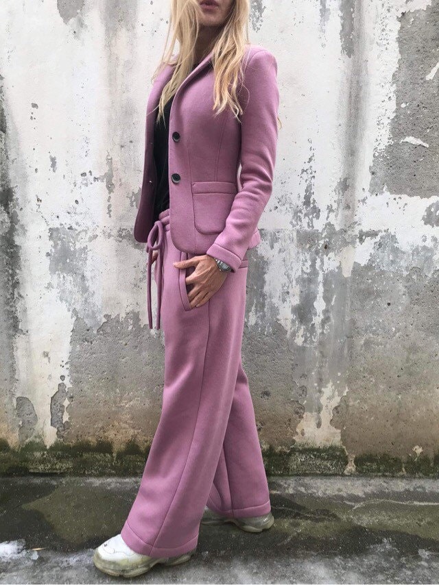 Nina Leonard Set di 3 pezzi:cardigan, canotta e pantaloni ampi