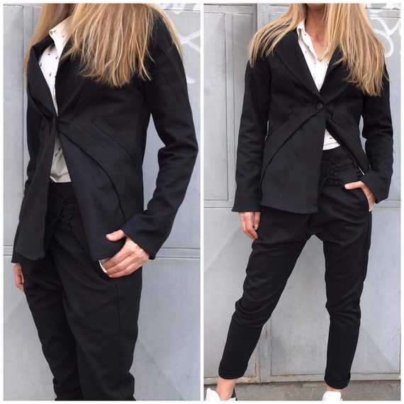 Disfraz elegante para mujer, blazer estructurado, pantalones anchos,  conjunto de primavera, traje formal, conjunto de diseñador, ConceptBG -   México