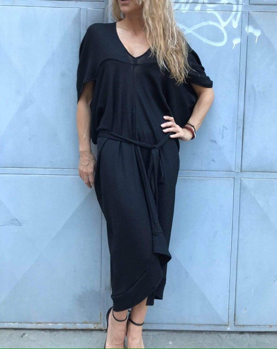 blue dress for baby girl Ruched Asymmetric One-Shoulder Maxi Dress in Black main image 0