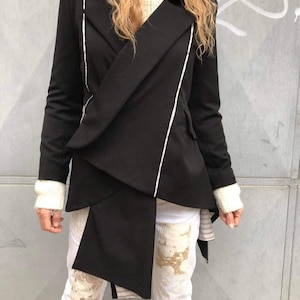 Asymmetric Women Blazer, Fashion Blazer, Long Sleeves Blazer, Office Jacket, Cocktail Blazer, Party Jacket, ConceptBG
