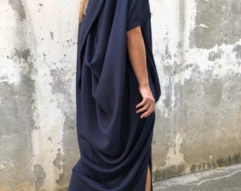 Asymmetric Viscose Maxi Dress: Loose Summer Casual