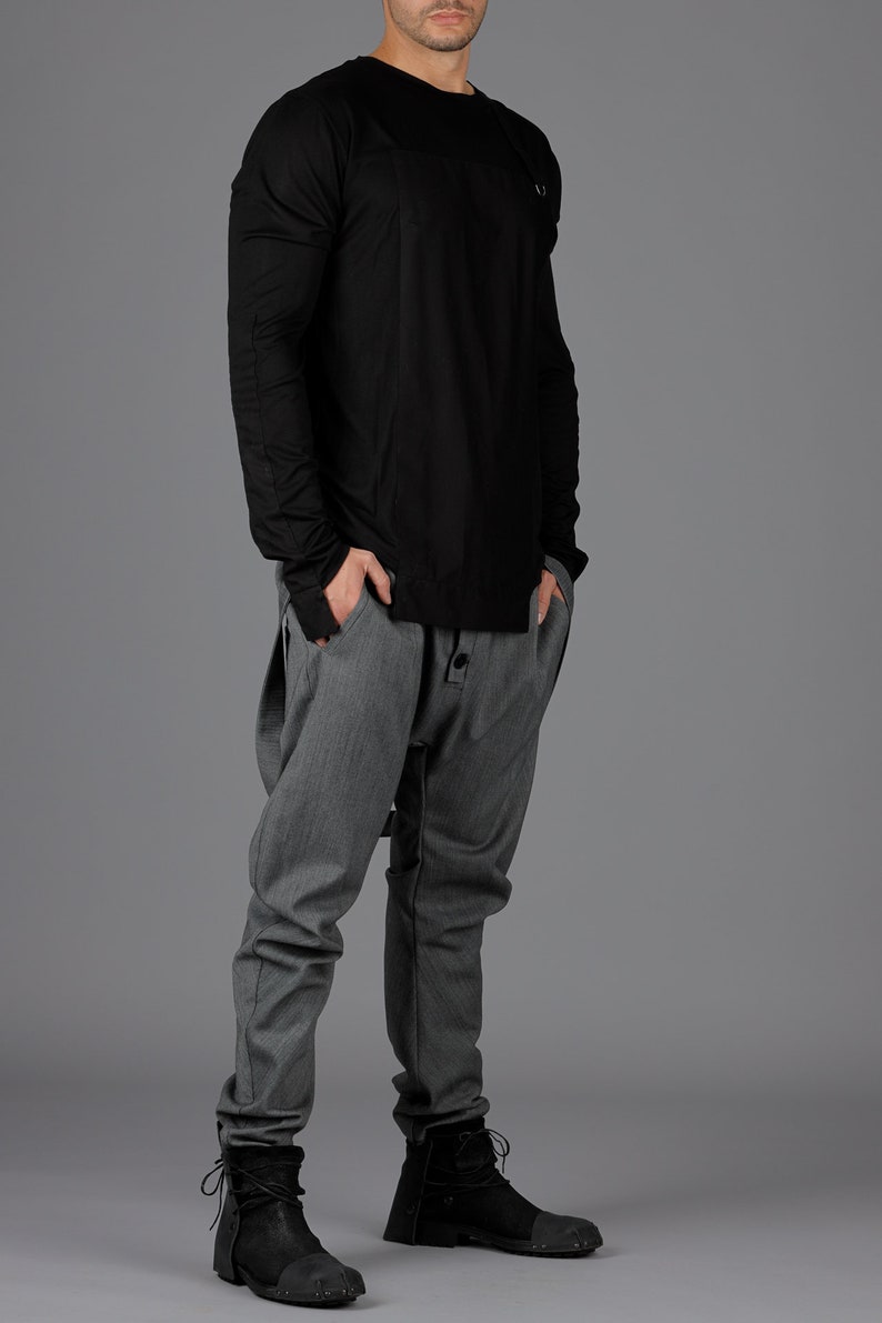 Designer Pants Men's Harem Pants Grey Pants Designer Etsy