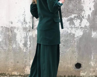 Disfraz elegante para mujer, blazer estructurado, pantalones anchos,  conjunto de primavera, traje formal, conjunto de diseñador, ConceptBG -   España