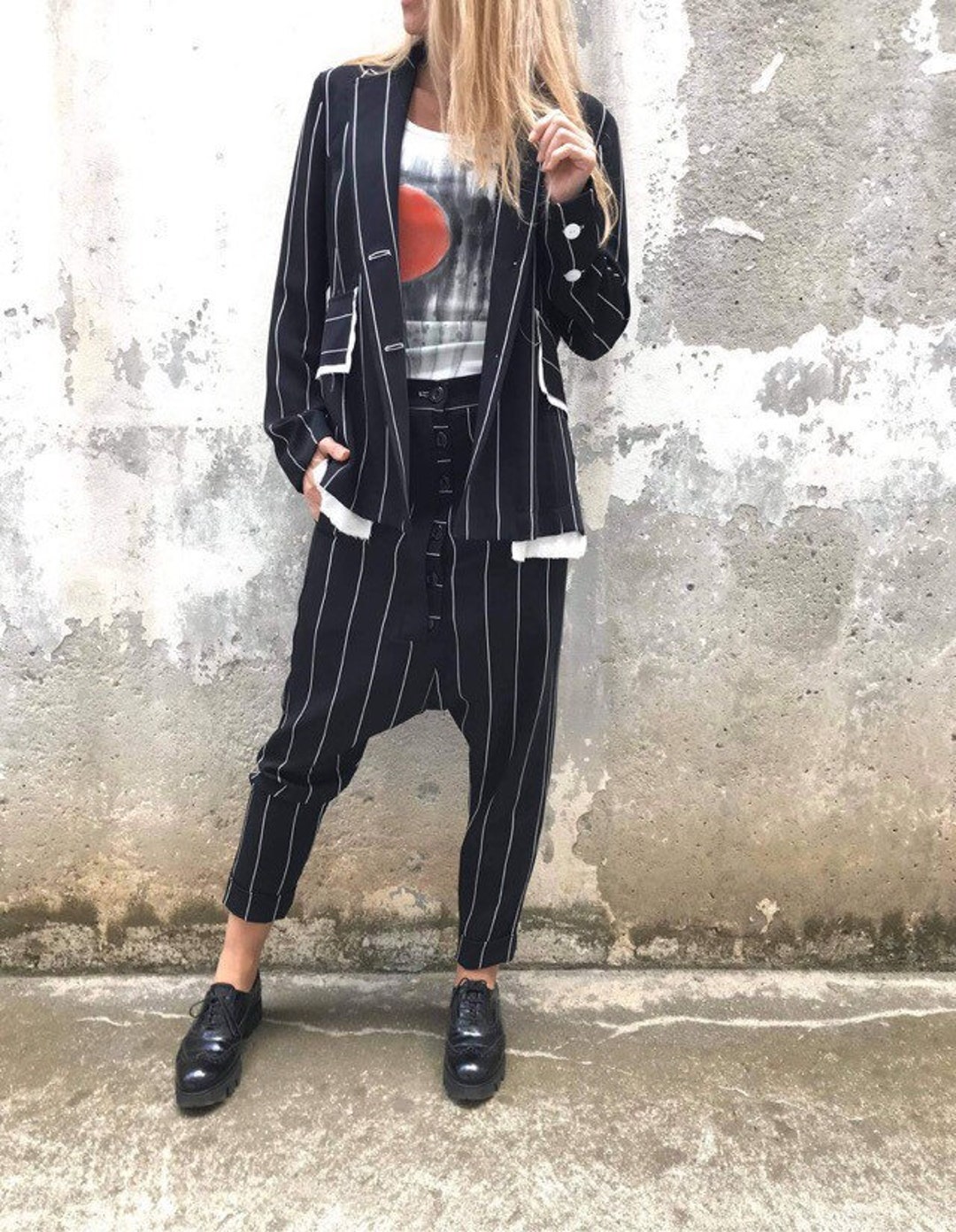 Two Piece Set, Harem Pants, Long Sleeve Blouse, Womens Clothing