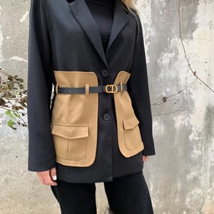 Asymmetric Wool Blazer: Fitted Waist, Elegant Party Jacket