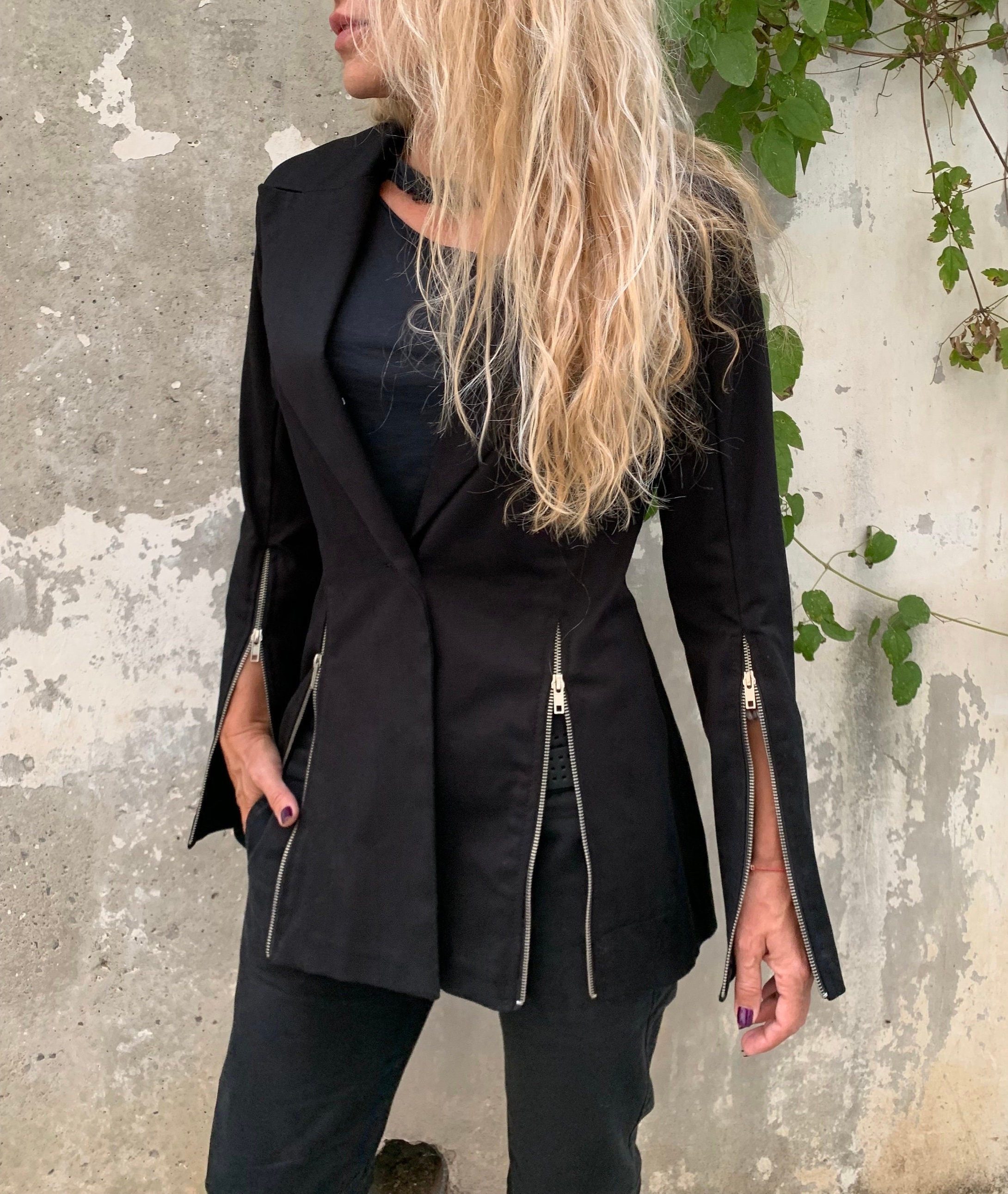 Fashion Blazer, Designer Jacket , Zipper Blazer, Long Fashion Blazer, Designer Jacket , Zipper Blazer, Long