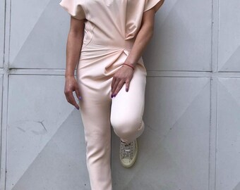 Asymmetrical Romper: Women's Sleeveless Cocktail Jumpsuit