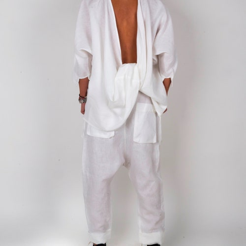 Linen Harem Pants, Designer Sport Pants, Fashion Women's Set, Sport Trousers, Loose Pants, Extravagant Pants, shops ConceptBG