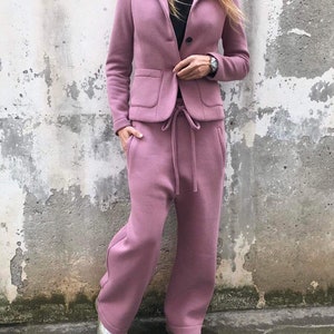 レディースカジュアルコスチューム、ショートブレザー、ワイドパンツ、レディーススポーツセット、ファッションコスチューム、カジュアルパンツ、ConceptBG