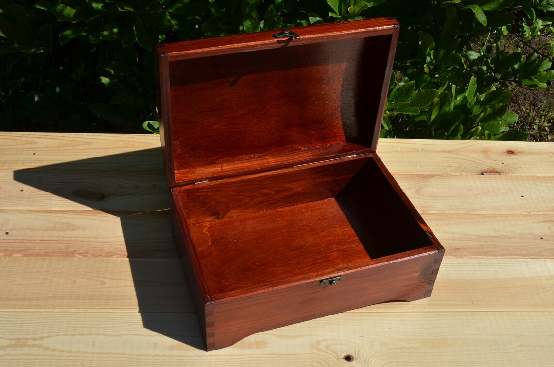 Wooden box with key lock gift idea letter box large casket. Etsy