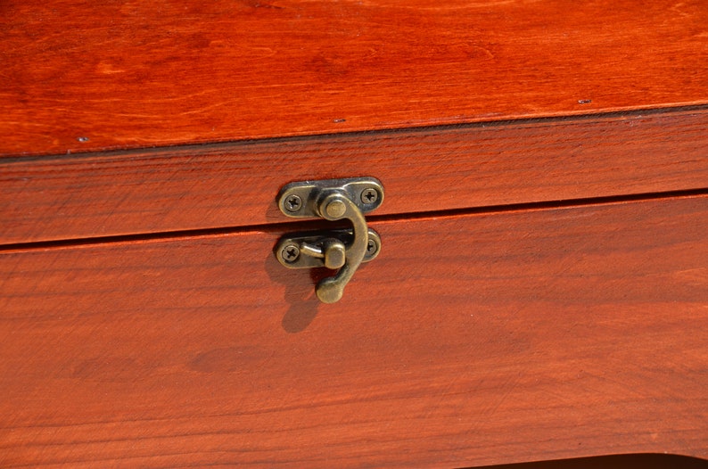 Wooden box with key lock gift idea letter box large casket. Etsy