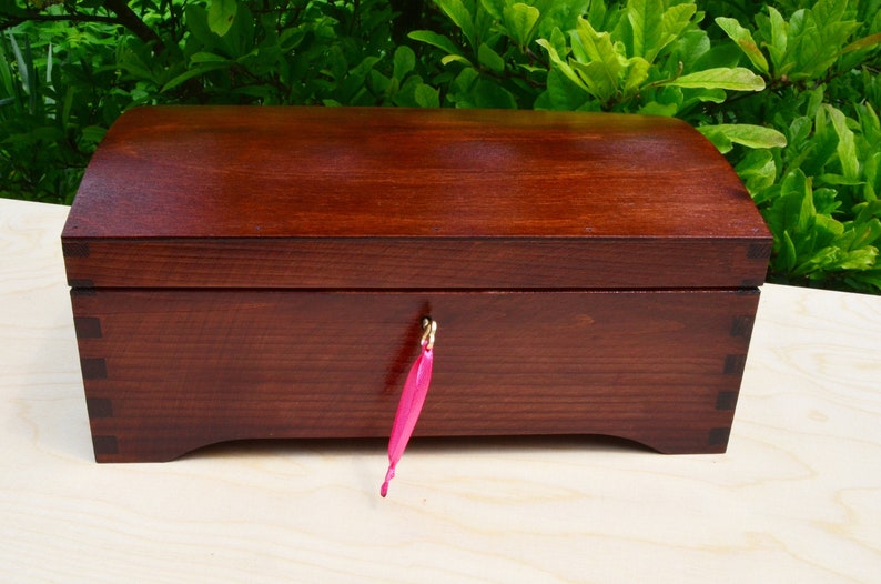 Wooden Jewelry Box Cards Keys. Mahogany Jewelry Box Wooden Etsy