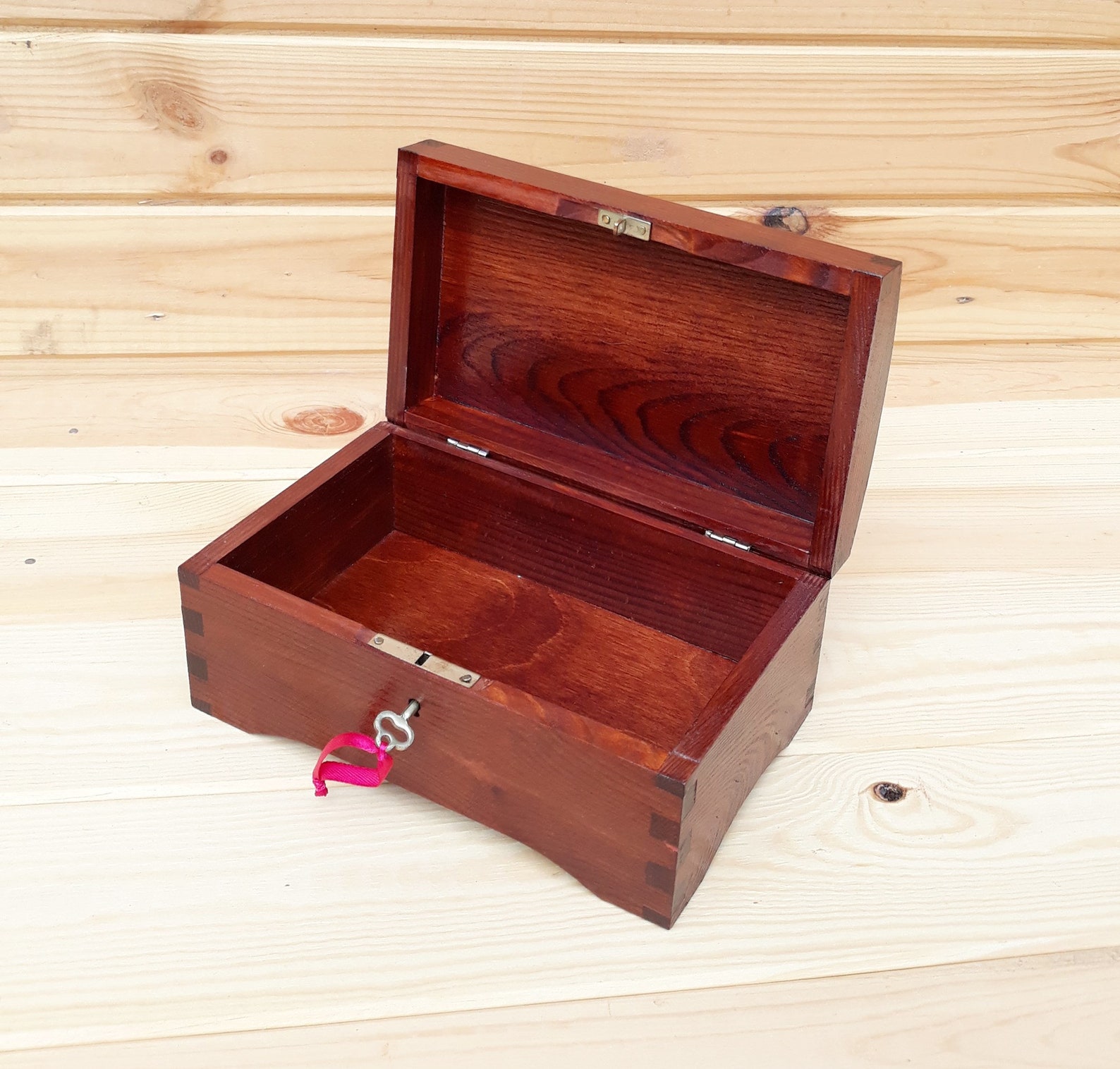 Wooden box key lock medium box. For rings jewelry watches Etsy Italia
