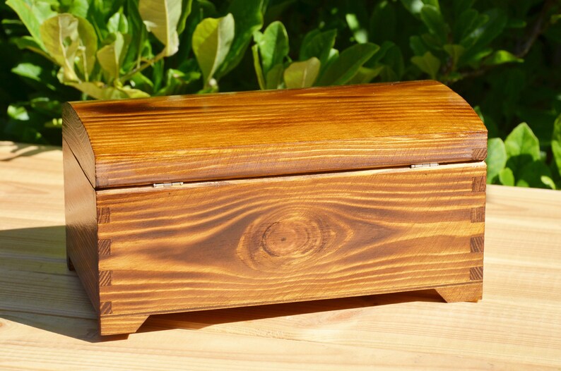 Wooden Jewelry Box. Pine Wood Color Obtained by Burning With Etsy