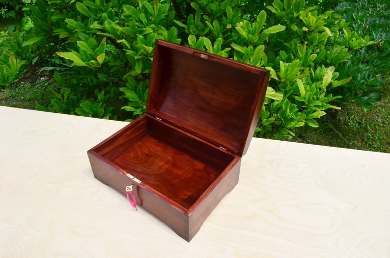 Wooden Jewelry Box Cards Keys. Mahogany Jewelry Box Wooden Etsy
